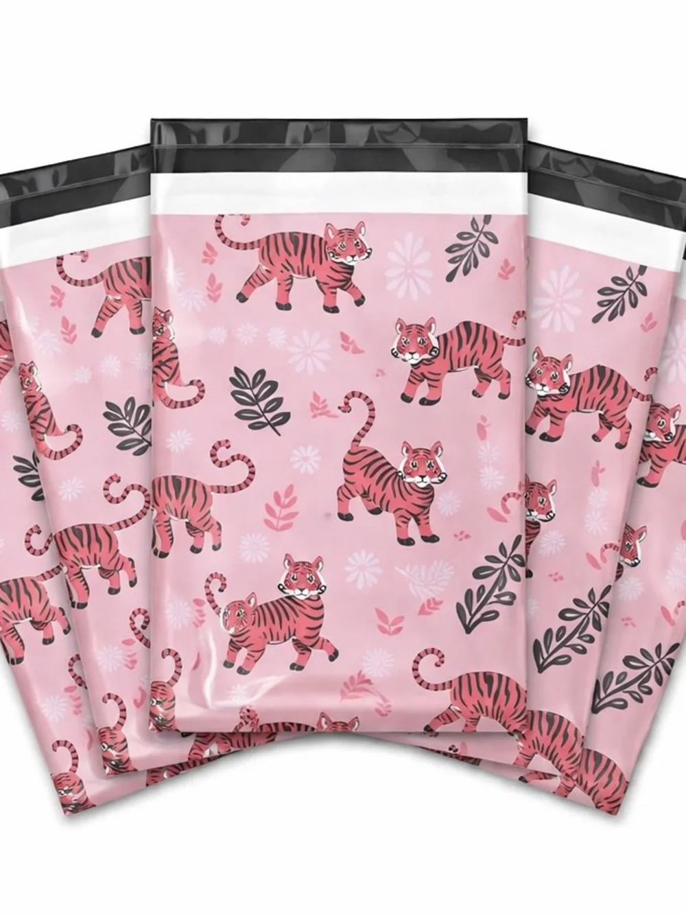 25 Piece Tiger Polymailer 10x13 Pink Jungle Shipping Bags Boutique Packaging 🐅💕
